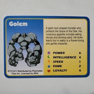 Monster Rancher Golem NM Collectible Trading Card
